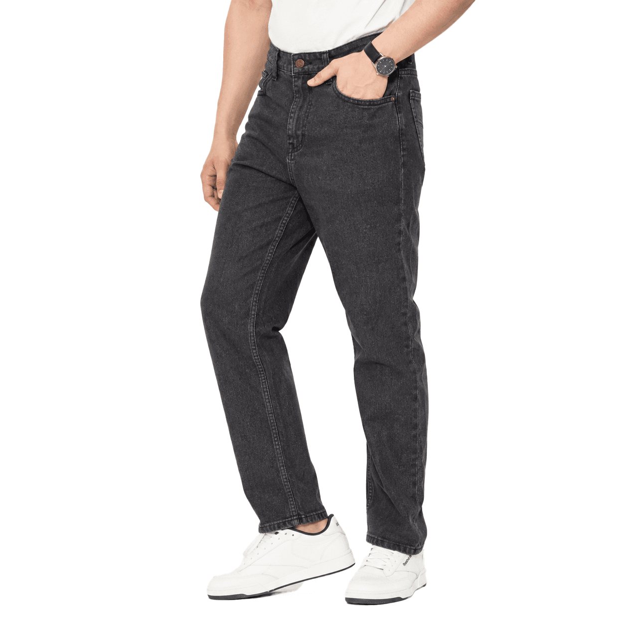 4.Jeans Reguler Abu Tua